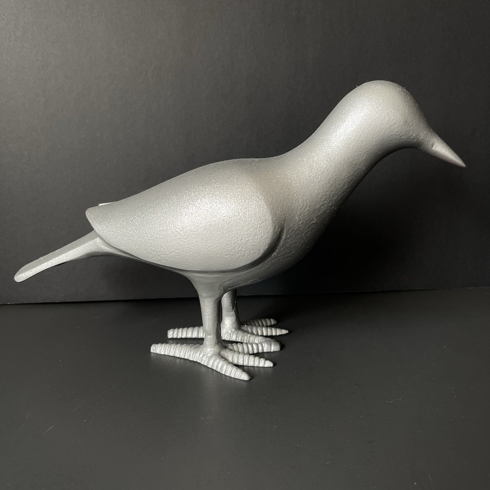 Metallic silver glitter pigeon bird seabird home beach decor Christmas Figurine